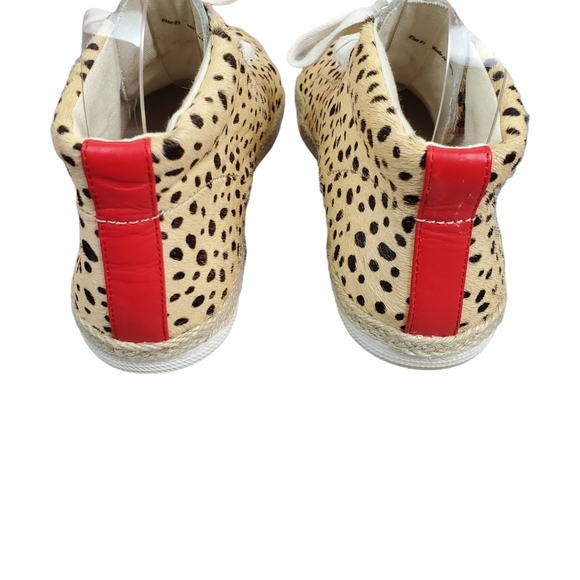 Dolce Vita Cheetah Animal Print Calf Hair Lace Up Sneakers Size 8.5 - Picture 7 of 9